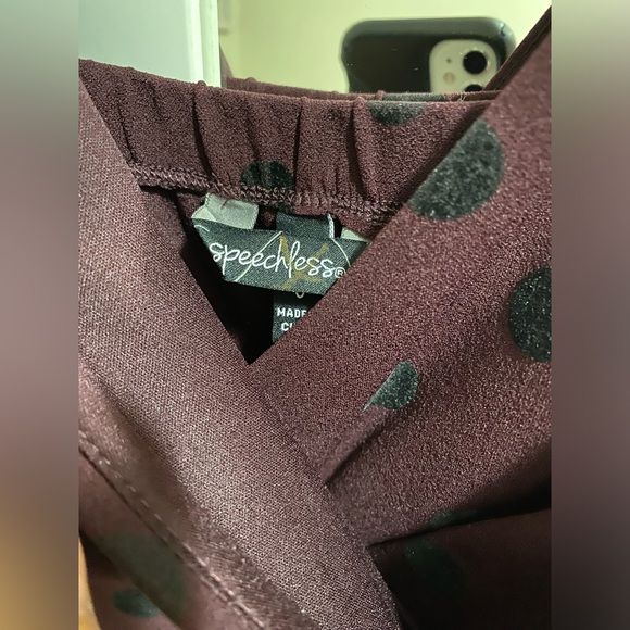 Nordstrom Speechless Black Purple Women’s Polka Dot Dress Stretch Jnr Size 3 - Picture 2 of 10